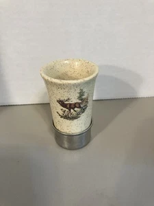 Vidrio de chupito de cerámica Alemania Stein con fondo de metal desmontable - Imagen 1 de 5