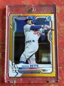 2021 Bowman Chrome Mookie Betts Gold Refractor /50 #86 Los Angeles Dodgers - Picture 1 of 5