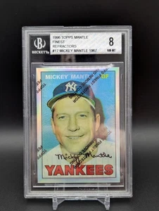 1996 Topps Finest Commemorative 1967 Topps Mickey Mantle Refractor Yankees JH3 - Picture 1 of 2
