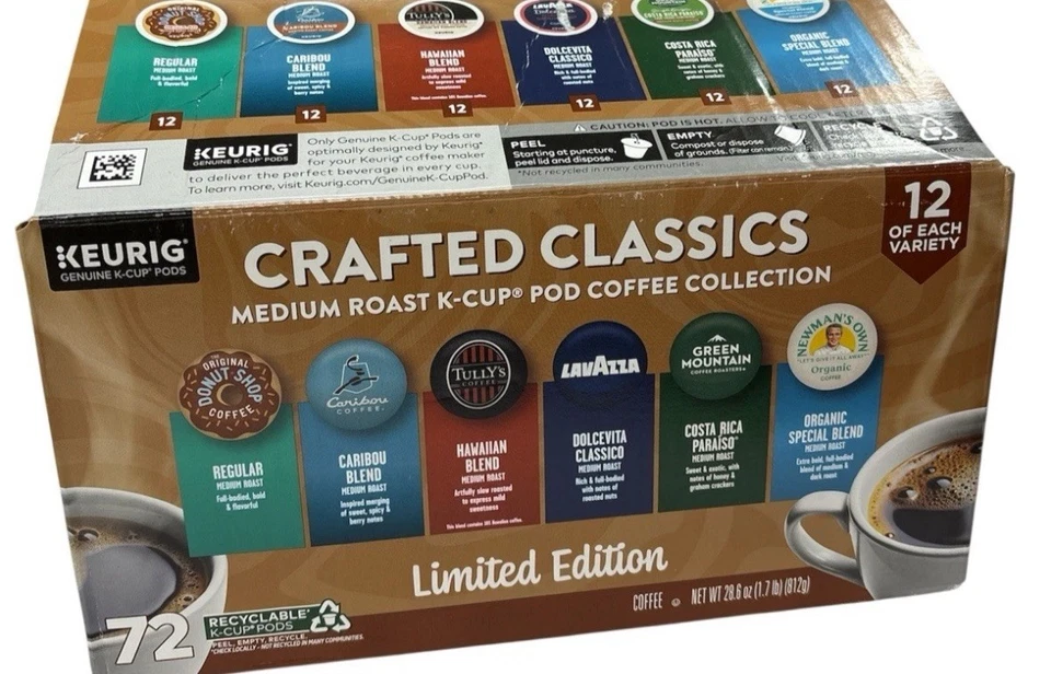 Keurig Crafted Classics Café Tostado Medio K-Cup Cápsula Paquete Variedad 72 unidades Foto 1 de 1