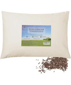 LOFE Organic Buckwheat Pillow for Sleeping - 16''x22'',Adjustable Loft,Off White - Picture 1 of 10