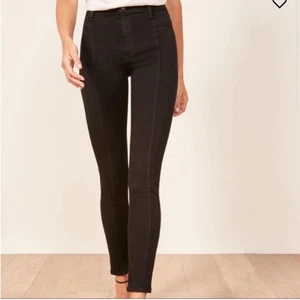 Leggings Reformation Negros Para Mujer Rosa Alta Elastizados 24 Jeans Ajustados - Imagen 1 de 10