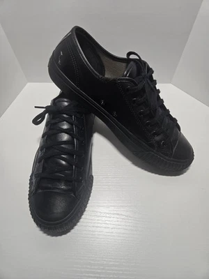 PF Flyers Triple Negro Tenis Parte Superior Baja Hombre 11.5 Mujer’s 13 Lona Cordones Foto 1 de 4