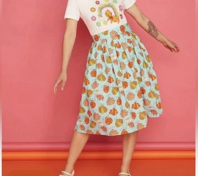 ModCloth x Marisol Muro My Playful Ways Swing Skirt Sz 16 Ladybug Pinup Retro - Image 1 of 4