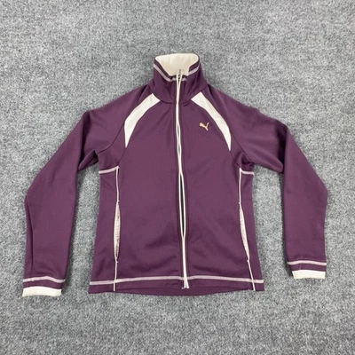 Chaqueta Puma Mujer Pequeña Púrpura Blanca Cremallera Completa Pista Atlética Ligera 503121 Foto 1 de 4