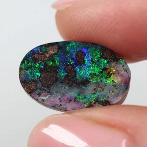 Natural Australian Boulder Opal 7.40 ct, Solid Winton Opal 11 x 17 x 4mm - Picture 1 of 7