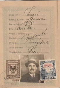 ALBANIA-EGIPTO-GRECIA Documento Raro Vinculado Ingresos Multi Consulares Albaneses 1925 * - Imagen 1 de 4