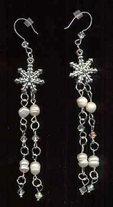 Orecchini Ghiaccio con Swarovski e perle di fiume ovali - Imagen 1 de 1