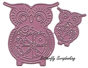 Steampunk OWLS with Gears Dies US made Steel Die by Cheery Lynn Designs B383 New - Picture 1 of 2
