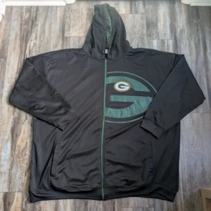 Green Bay Packers Felpa con Cappuccio Majestic Uomo Grande Alta 6X Verde Nero Full Zip Up NFL - Foto 1 di 6