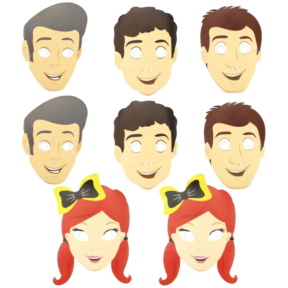 The Wiggles Characters Birthday Party Supplies Paper Masks Pack of 8 - image 1 of 1