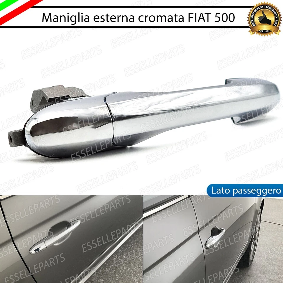 MANIGLIA ESTERNA PER FIAT ABARTH 500 500 C 595 695 LATO PASSEGGERO CROMATA - Immagine 1 di 4