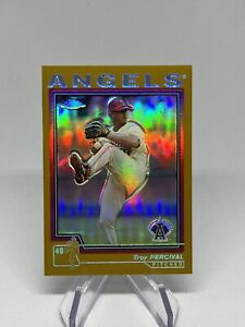 2004 Topps Chrome Gold Refractor Anaheim Angels Baseball Card #284 Troy Percival
