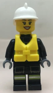 LEGO ® Minifigur City Town Feuerwehrfrau Rettungsweste 60109 Fire Boat - cty0650 - Picture 1 of 5