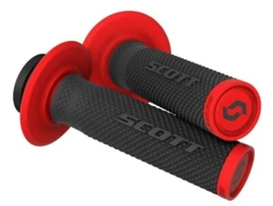 Scott SX II Full Diamond Lock On Locking Grips Black/Red For 2 & 4 Stroke Models - Picture 1 of 1