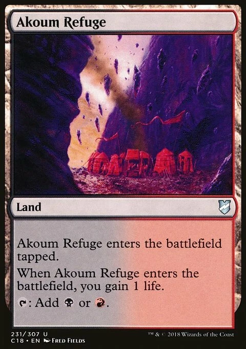 Magic the Gathering MTG Akoum Refuge (231) Commander 2018   LP - Image 1 of 1