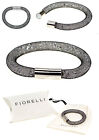 74 LE Fiorelli Stainless Steel & Cyrstal Black Wire Mesh Bracelet 