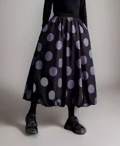 Ladies Urban Street Chic Arty Boho Pagen Polka dot Spot Edgy Ladies Skirt 10 12 - Picture 1 of 12