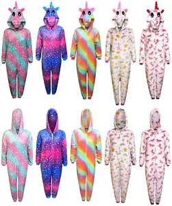 Einhorn 1Strampler Damen Pyjama Damen Schlafanzug Tier Erwachsene Overall Kostüm - Bild 1 von 21
