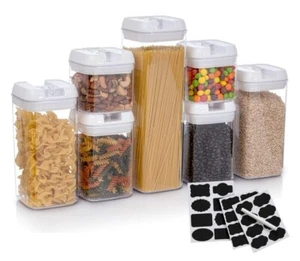 Storage Food Container Air Tight Set Kitchen Plastic Lid BPA FREE Pantry Cereal - Picture 1 of 5
