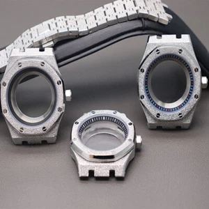 Caja de reloj 41 mm Royal Oak + correa anillo capitular zafiro para movimiento Seiko NH35 NH36 - Imagen 1 de 12