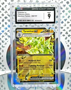CGC 9 Tyranitar EX 066/197 Obsidian Flames Full Art Double Rare Pokemon Card - Imagen 1 de 1