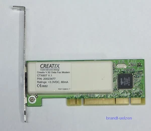 Creatix CTX607 V.1 V.92 56kb Analoges Data Fax Modem 1x LAN PCI 56KB/s  Rechnung - Bild 1 von 1