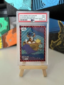 2023 Topps Chrome Disney 100 Stitch in Aladdin Costume Whole New World /28 PSA 9 - Picture 1 of 2