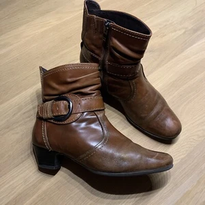 Stiefelette Von Venturini, Cognac,Gr. 41, seitliche schnalle, Leder - Bild 1 von 5