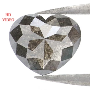 1.45 CT Natural Loose Heart Shape Diamond 6.45 MM Salt And Pepper Diamond QL1943 - Picture 1 of 8