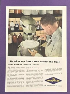 1946 VINTAGE PRINT AD - GOOD YEAR TIRE GOODYEAR AD - GOODYEAR RESEARCH LAB - Picture 1 of 1