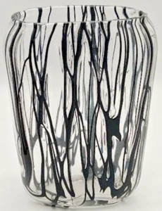 Murano Italian Modernist Black Expressionistic, Handblown Vase Glass~~RARE Find - Picture 1 of 10