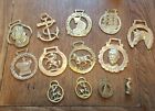 Vintage Horse Brasses X12  And 1 Little  Brass Duck. Some Brasses Are Really Old