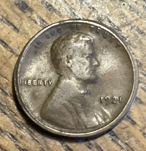 1921 P Lincoln Wheat Penny One Cent Broadstruck Strike Mint Error - Picture 1 of 3