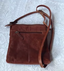 Amanda Lamb, Brown Leather Cross Body, Shoulder Bag, Fully Lined - Picture 1 of 9