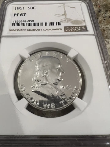 1961 Franklin Half Dollar NGC PF67🔥Superb Eye Appeal🔥Fabulous Mirror Fields🔥 Cover