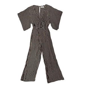 Faithfull The Brand San Marino Tilos Jumpsuit Womens 2 Striped Tie Front Cutout - Picture 1 of 14