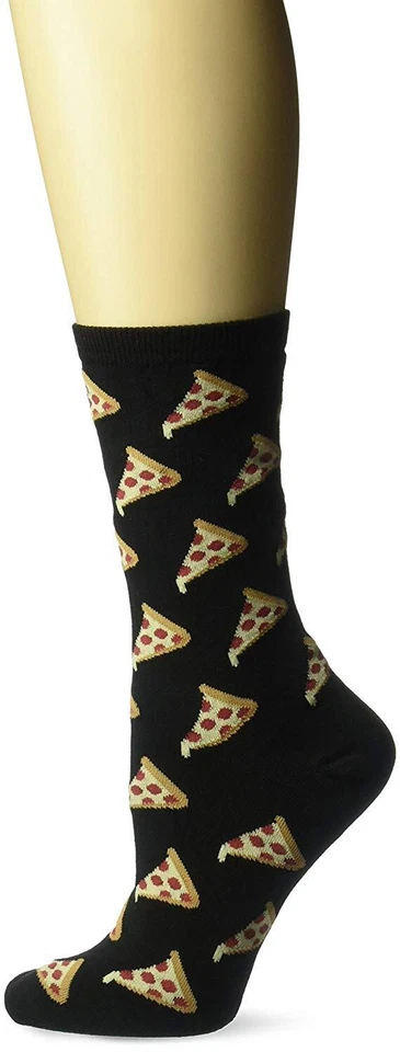 Hotsox Womens Pizza Socks, Black, 1 Pair, Womens Shoe 4-10 - Image 1 of 1