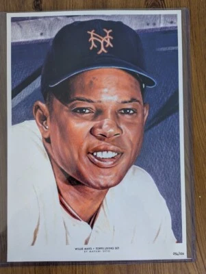 2020 Topps Living Set Baseball 10x14 Fine Art Print Willie Mays 056/100 Giants - Image 1 of 3