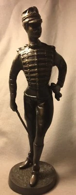 Antique Solid Bronze Napoleonic Cavalry Field Marshal/General Sculpture 14” 7lb - Image 1 of 4