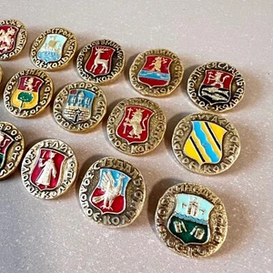 Conjunto de 21 insignias soviéticas monumentos históricos de la URSS anillo dorado de Rusia esmaltado - Imagen 1 de 7