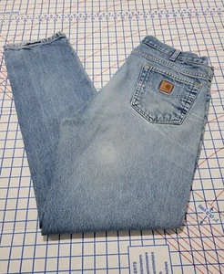 Carhartt Mens Traditional Fit Jeans Size 38 X 33 Measured 100% Cotton Distressed - Foto 1 di 16