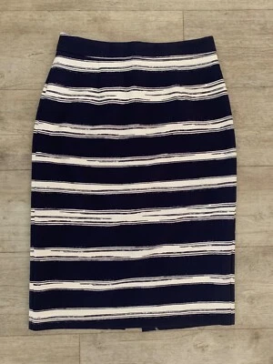 ZARA MIDI PENCIL SKIRT SIZE 10 BLUE WHITE STRIPES NEW  CONDITION - Image 1 of 4