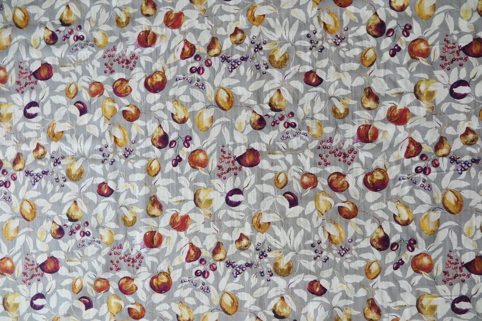 DISEÑO DE TELA LIBERTY ARTS "Fruit Billet" 3 METROS GRIS BAYA MEZCLA DE LINO Foto 1 de 4