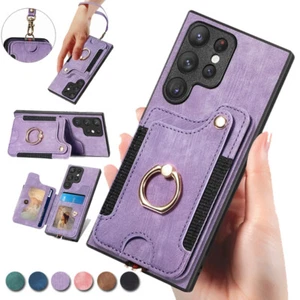 Coque Etui Cuir Pour Samsung S24 S23 Ultra S22 A54 A14 A53 Luxe carte Case Cover - Photo 1 sur 21