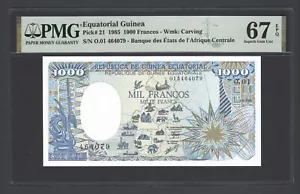 Equatorial Guinea 1000 Francos 1985 P21 Uncirculated Grade 67 - Picture 1 of 2