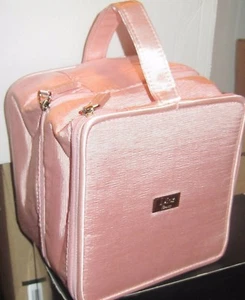 Bolsa de maquillaje de viaje CDior Beauty 2 compartimentos en rosa melocotón ~ Elige el tamaño  - Imagen 1 de 4