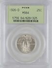 1926-D U.S. 25¢ - Standing Liberty Silver Quarter - PCGS MS64 (OGH)