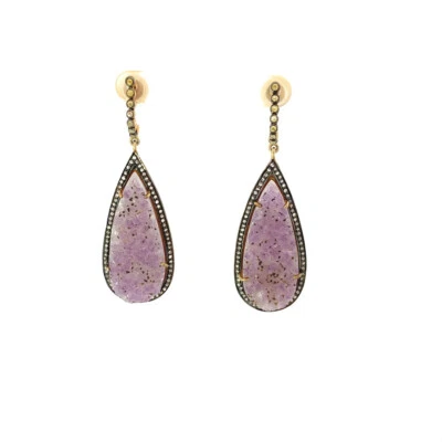 Orecchini fatti a mano in argento sterling 925 con geode grezzo stile vittori... - Immagine 1 di 4