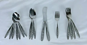Vintage Superior Stainless Radiant Rose USA Flatware Silverware 17PCS - Picture 1 of 9